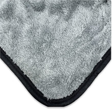 Load image into Gallery viewer, Gray Southwestern Aztec Sherpa Borrego Fleece Throw Blanket