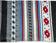 Load image into Gallery viewer, Gray Southwestern Aztec Sherpa Plush Fleece Throw Blanket