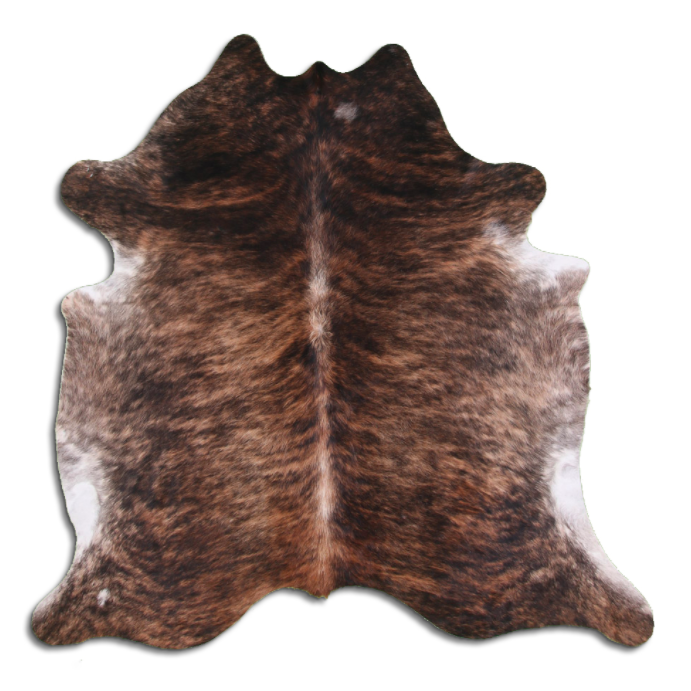 Medium Dark Brindle Brazilian Cowhide Rug - A Grade