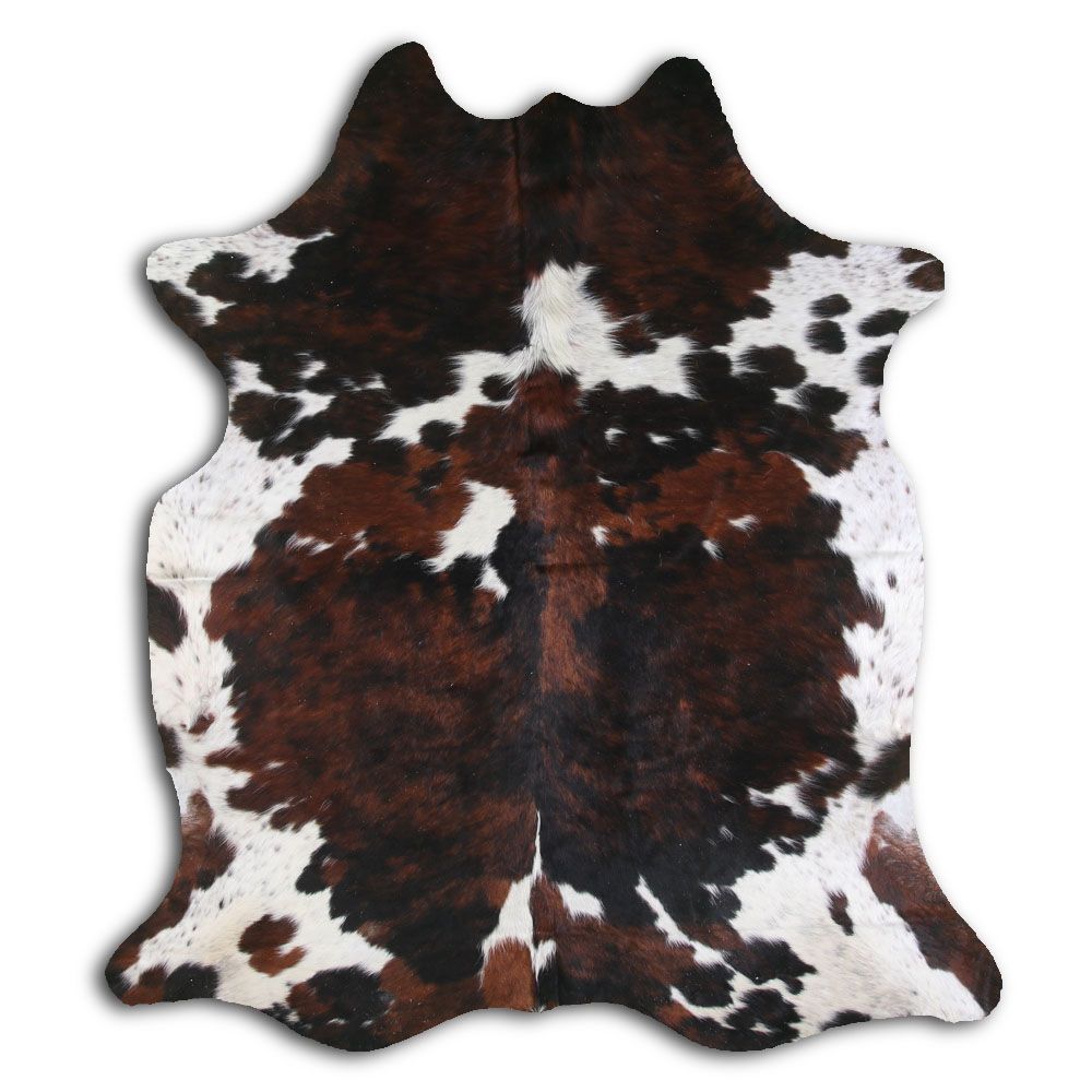 Exotic Tricolor Brazilian Cowhide Rug - A Grade