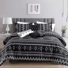 Load image into Gallery viewer, Black Bohemian Southwestern Aztec Navajo Six Piece Comforter Set
