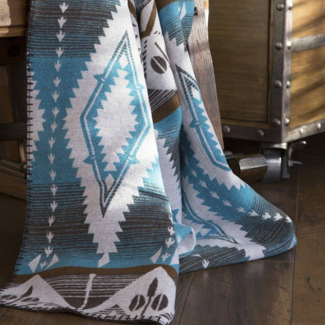 Turquoise Aztec Throw Blanket